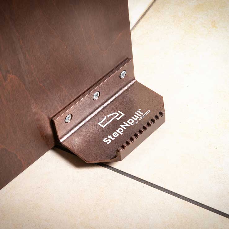StepNpull Copper Foot Door Pull Bathroom